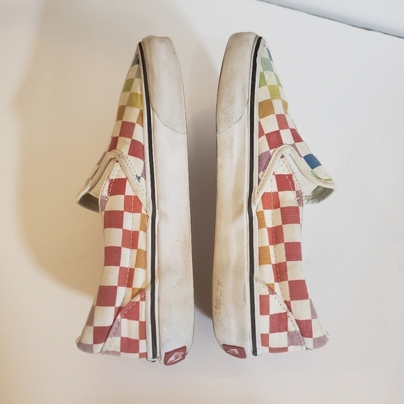 Vans Rainbow Checkerboard Slip On Skate Shoes Mens 4 Womens 5.5 - Picture 5 of 8